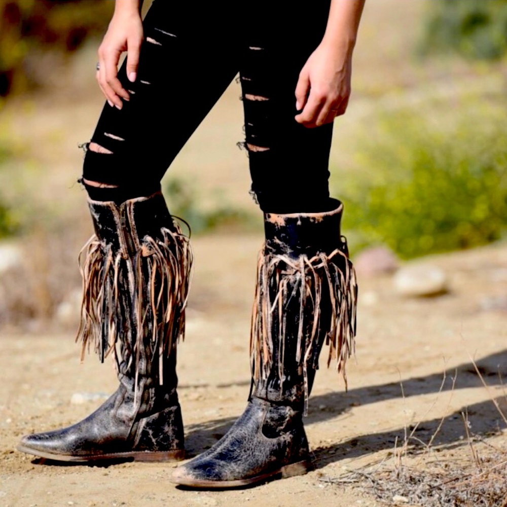 Bed|Stu Festival Hoplia Fringe Trim Riding Boot NWOT